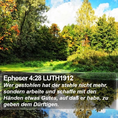 Epheser 4:28 LUTH1912 Bible Verse Image