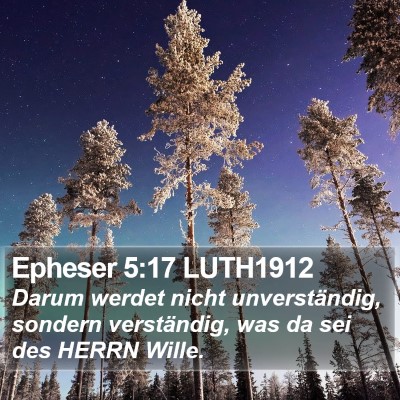 Epheser 5:17 LUTH1912 Bible Verse Image