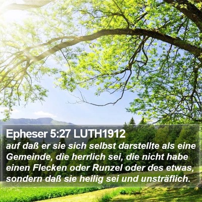 Epheser 5:27 LUTH1912 Bible Verse Image