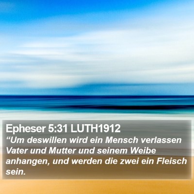 Epheser 5:31 LUTH1912 Bible Verse Image