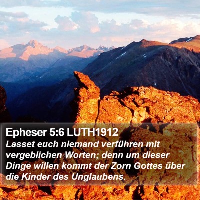Epheser 5:6 LUTH1912 Bible Verse Image