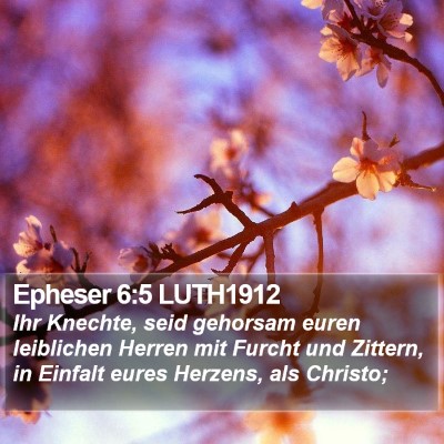 Epheser 6:5 LUTH1912 Bible Verse Image