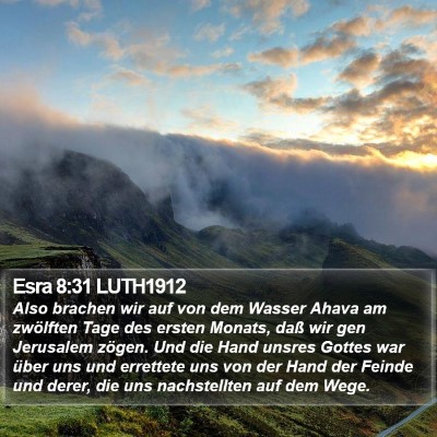 Esra 8:31 LUTH1912 Bible Verse Image