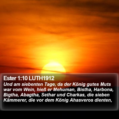 Ester 1:10 LUTH1912 Bible Verse Image