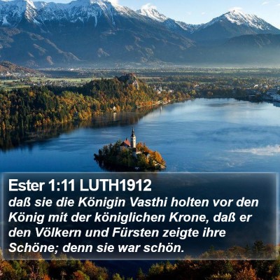 Ester 1:11 LUTH1912 Bible Verse Image