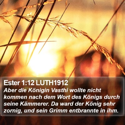 Ester 1:12 LUTH1912 Bible Verse Image