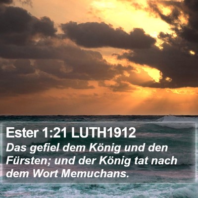 Ester 1:21 LUTH1912 Bible Verse Image