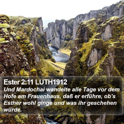 Ester 2:11 LUTH1912 Bible Verse Image