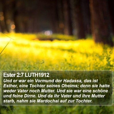 Ester 2:7 LUTH1912 Bible Verse Image