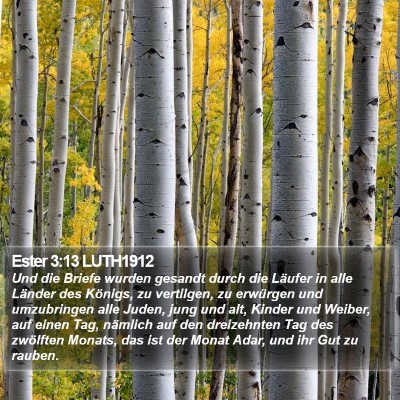 Ester 3:13 LUTH1912 Bible Verse Image