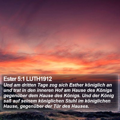 Ester 5:1 LUTH1912 Bible Verse Image