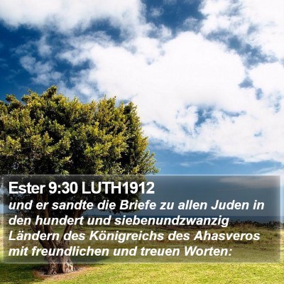 Ester 9:30 LUTH1912 Bible Verse Image