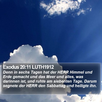 Exodus 20:11 LUTH1912 Bible Verse Image
