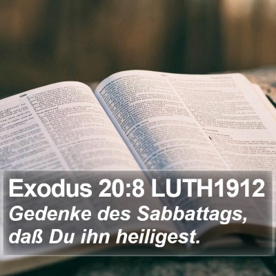 Exodus 20:8 LUTH1912 Bible Verse Image