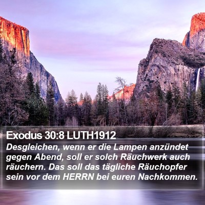 Exodus 30:8 LUTH1912 Bible Verse Image