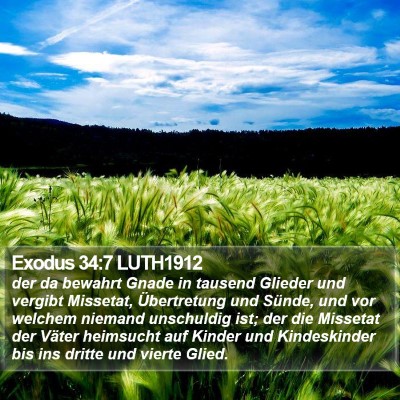 Exodus 34:7 LUTH1912 Bible Verse Image
