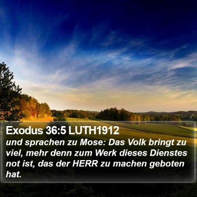 Exodus 36:5 LUTH1912 Bible Verse Image