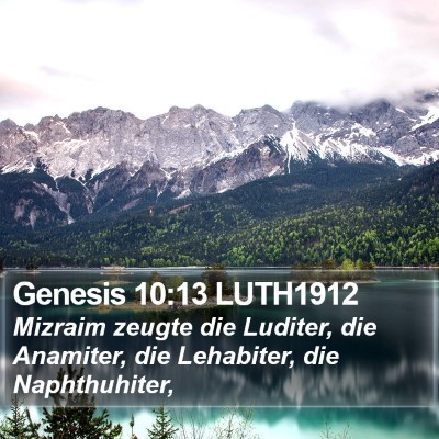 Genesis 10:13 LUTH1912 Bible Verse Image