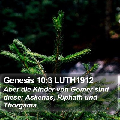 Genesis 10:3 LUTH1912 Bible Verse Image