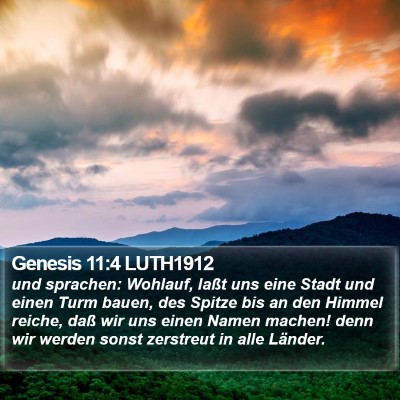 Genesis 11:4 LUTH1912 Bible Verse Image
