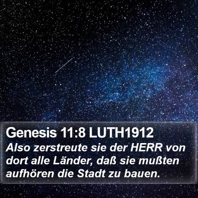 Genesis 11:8 LUTH1912 Bible Verse Image