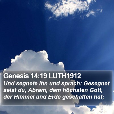 Genesis 14:19 LUTH1912 Bible Verse Image