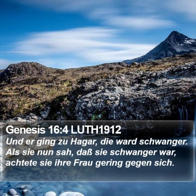Genesis 16:4 LUTH1912 Bible Verse Image