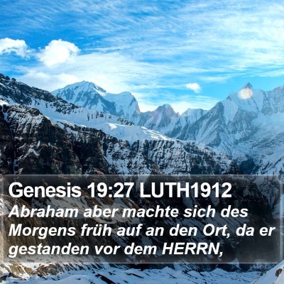 Genesis 19:27 LUTH1912 Bible Verse Image