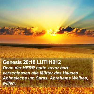 Genesis 20:18 LUTH1912 Bible Verse Image