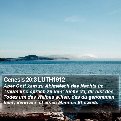 Genesis 20:3 LUTH1912 Bible Verse Image