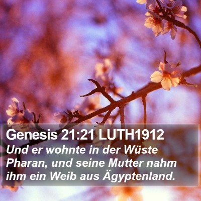 Genesis 21:21 LUTH1912 Bible Verse Image