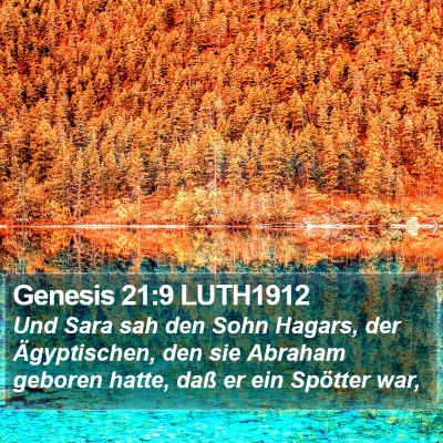 Genesis 21:9 LUTH1912 Bible Verse Image