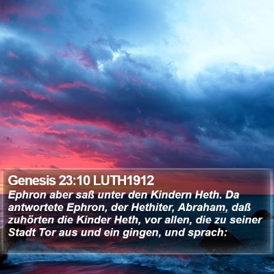 Genesis 23:10 LUTH1912 Bible Verse Image