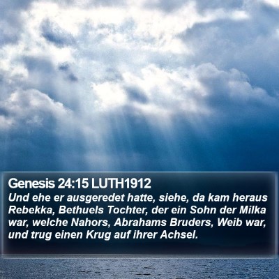 Genesis 24:15 LUTH1912 Bible Verse Image