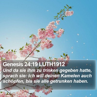 Genesis 24:19 LUTH1912 Bible Verse Image