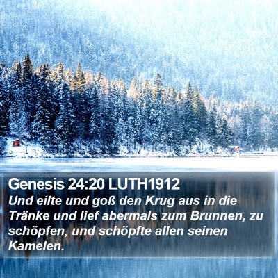 Genesis 24:20 LUTH1912 Bible Verse Image