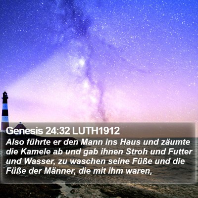 Genesis 24:32 LUTH1912 Bible Verse Image