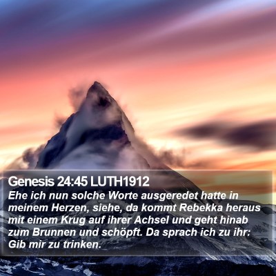 Genesis 24:45 LUTH1912 Bible Verse Image