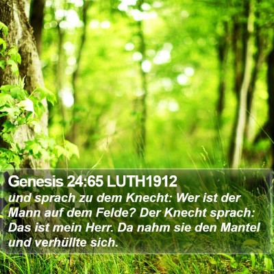 Genesis 24:65 LUTH1912 Bible Verse Image