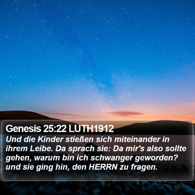 Genesis 25:22 LUTH1912 Bible Verse Image