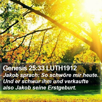 Genesis 25:33 LUTH1912 Bible Verse Image