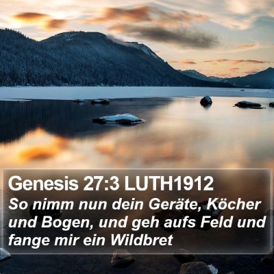 Genesis 27:3 LUTH1912 Bible Verse Image