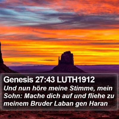 Genesis 27:43 LUTH1912 Bible Verse Image