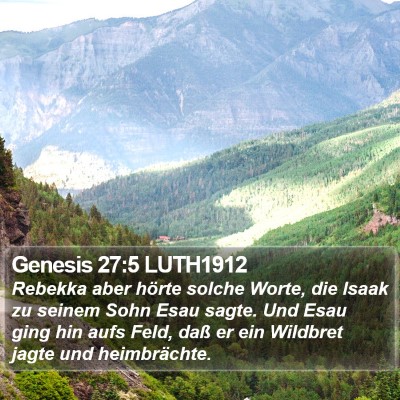 Genesis 27:5 LUTH1912 Bible Verse Image