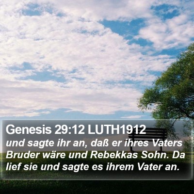 Genesis 29:12 LUTH1912 Bible Verse Image