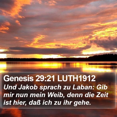 Genesis 29:21 LUTH1912 Bible Verse Image