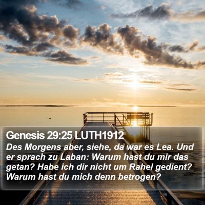 Genesis 29:25 LUTH1912 Bible Verse Image