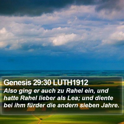 Genesis 29:30 LUTH1912 Bible Verse Image