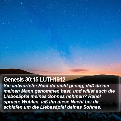 Genesis 30:15 LUTH1912 Bible Verse Image