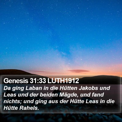 Genesis 31:33 LUTH1912 Bible Verse Image